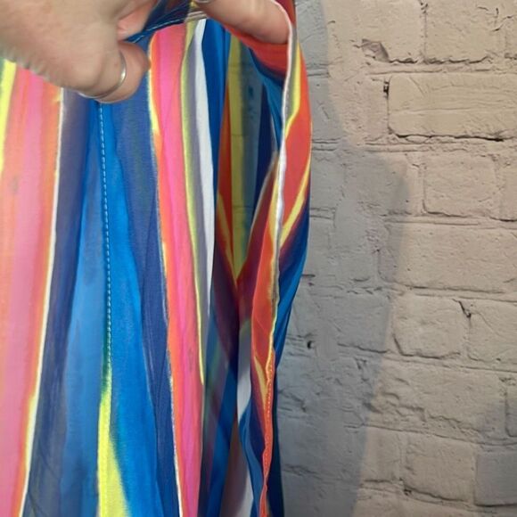 Karlie Multicolor Rainbow One Sleeve Dress size small - Picture 5 of 5
